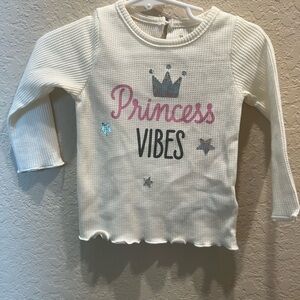 Princess Vibes Long Sleeve Kids Tee - White